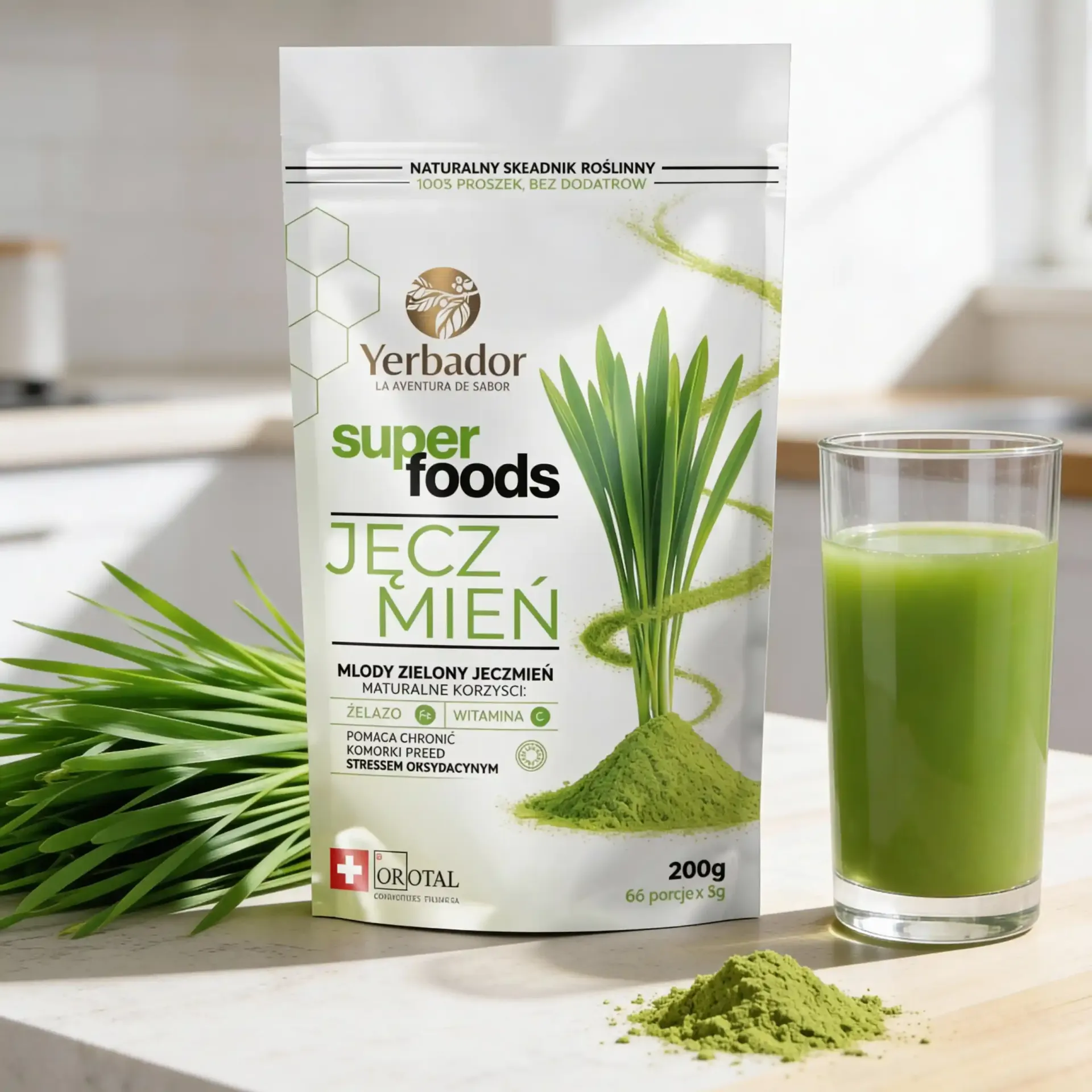 Młody Zielony Jęczmień – 80 g – Źródło Chlorofilu i Witaminy C