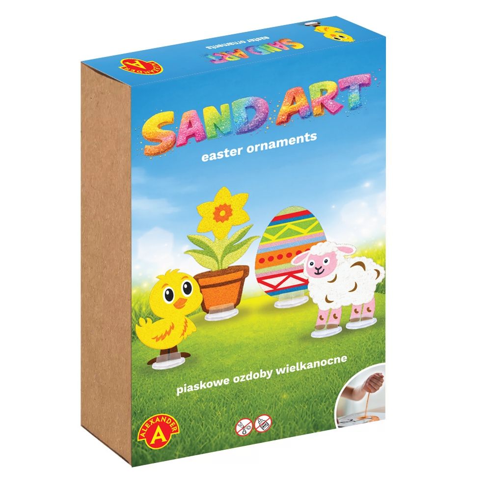 Zestaw kreatywny Piaskowe Malowanki. Ozdoby Wielkanocne - Kurczaczek - zabawka