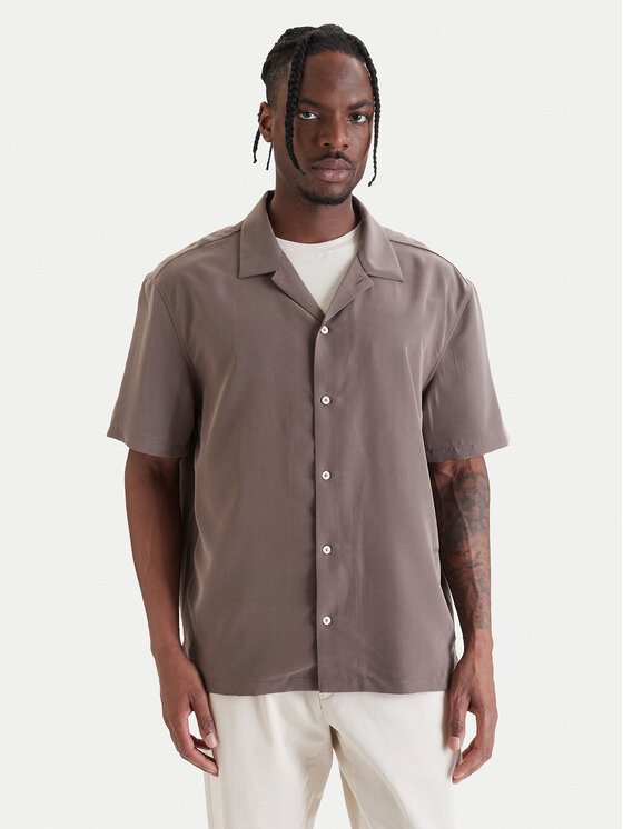 Calvin Klein Koszula LV04LF114G Brązowy Relaxed Fit