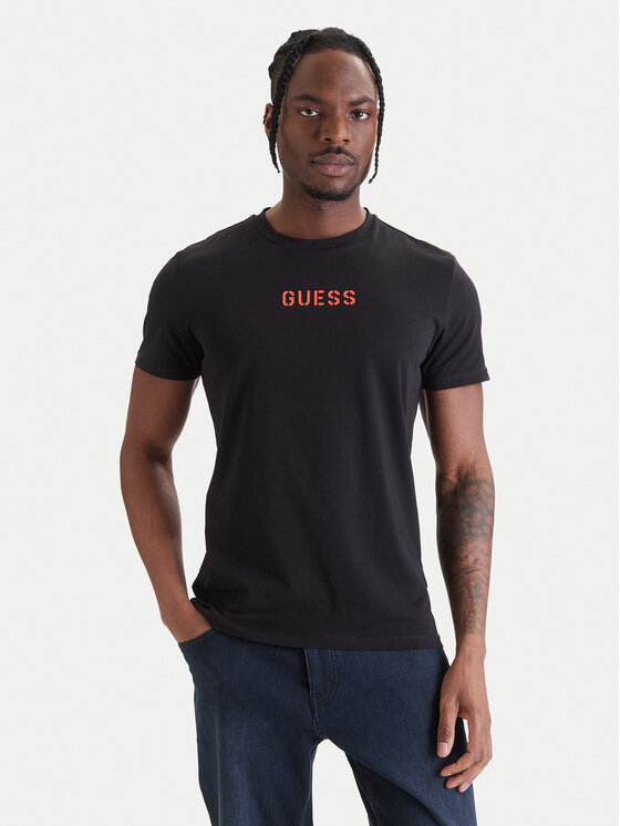 Guess T-Shirt U6GM01 K6YW1 Czarny Regular Fit