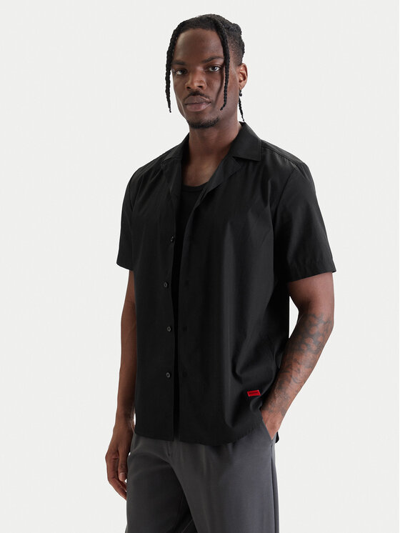 HUGO Koszula Ellino 50560584 Czarny Relaxed Fit