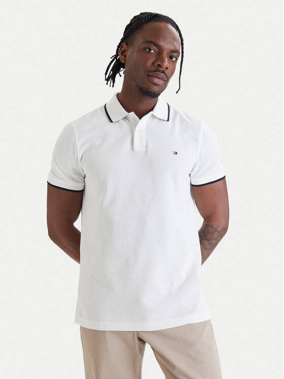 Tommy Hilfiger Polo Pique MW0MW42748 Biały Regular Fit