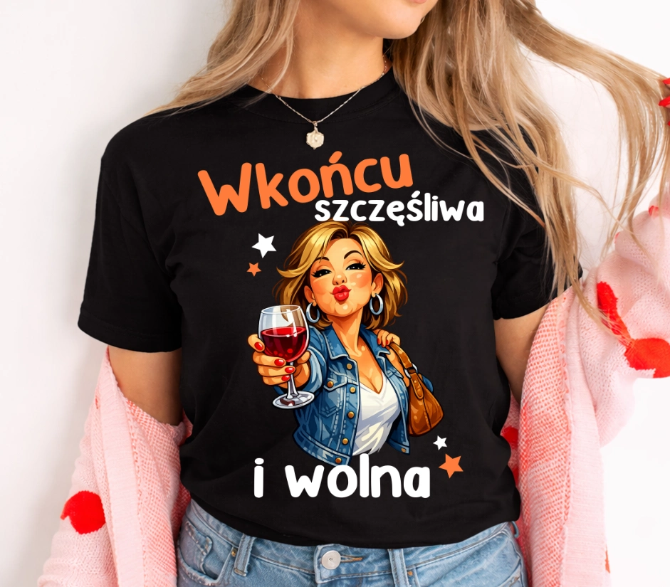 Damska koszulka rozwodowa, dla koleżanki po rozwodzie na prezent