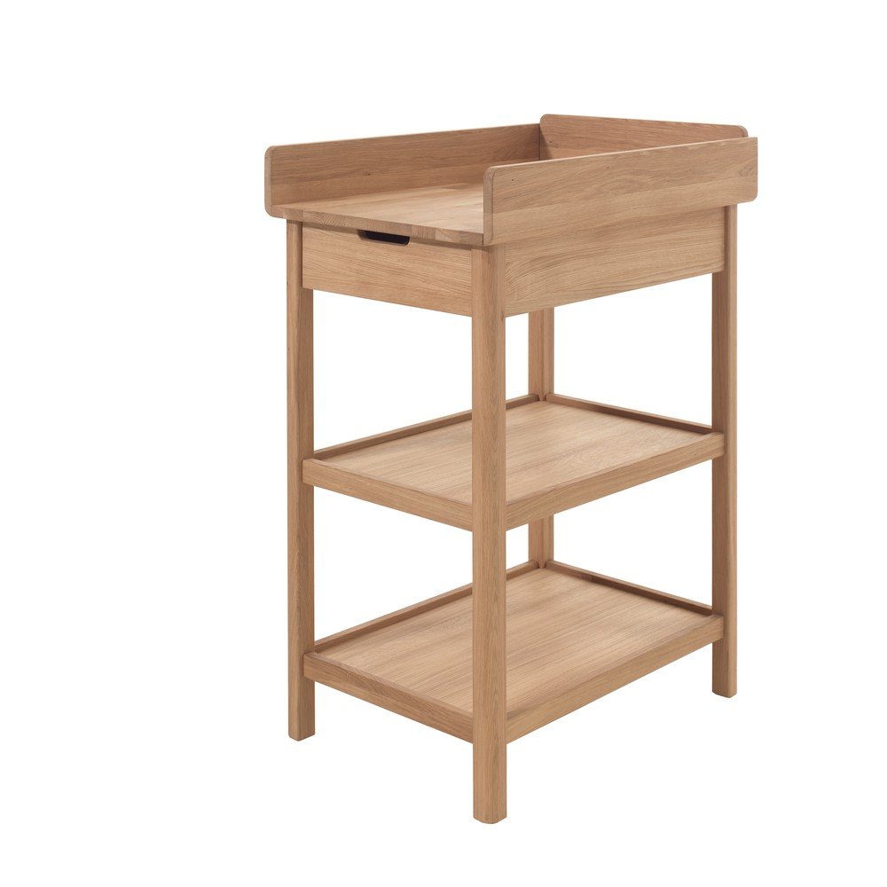 Przewijak z litego drewna dębowego z przewijakiem w naturalnym kolorze Forrest – Vipack