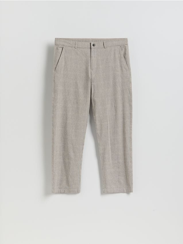 Reserved - Spodnie jogger z lnem - wielobarwny