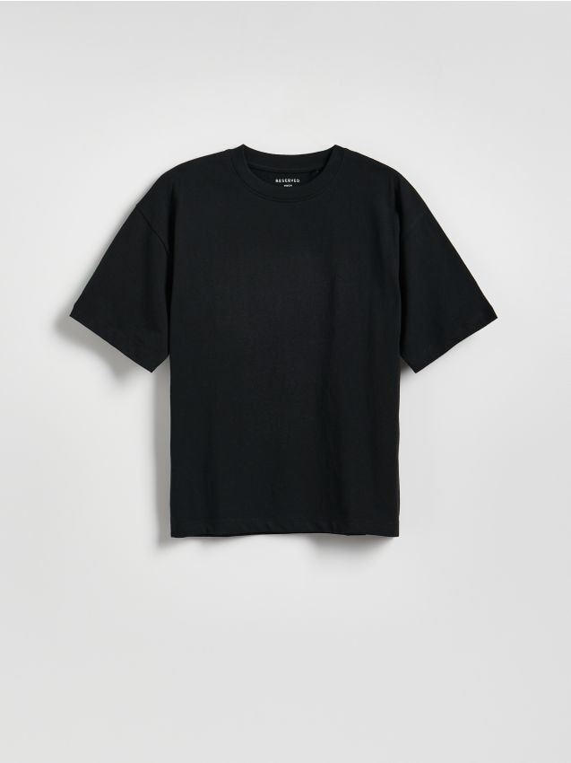 Reserved - Bawełniany t-shirt - czarny