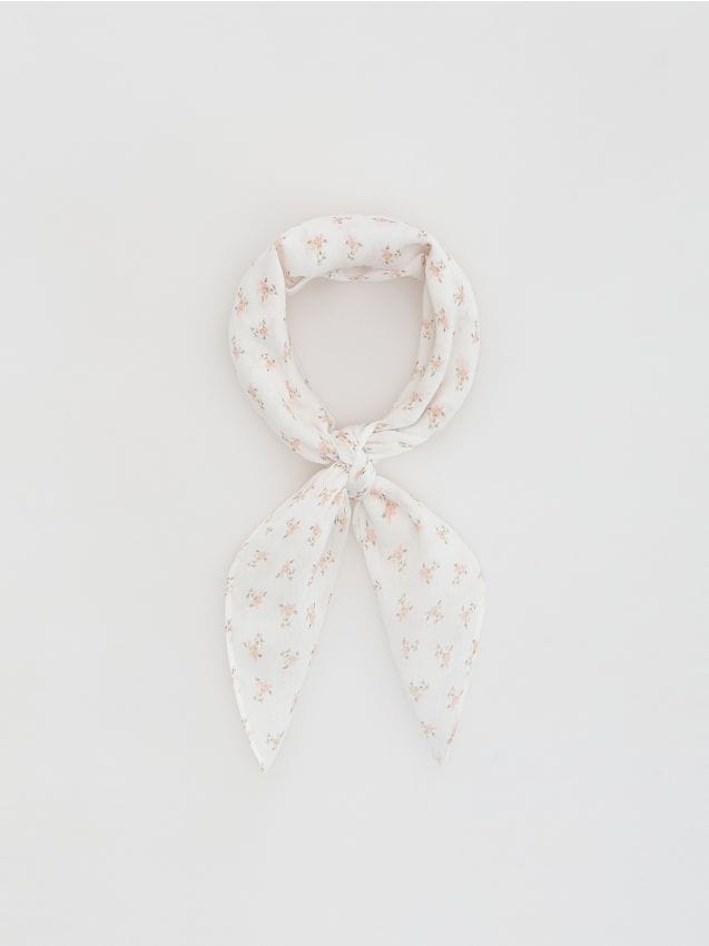 Reserved - Wzorzysty szalik - pastelowy róż