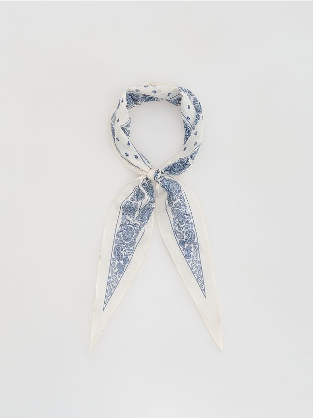 Reserved - Wzorzysta apaszka - złamana biel