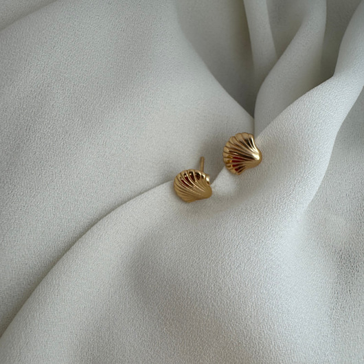 Kolczyki Muszelki Srebro 925 Pozłacane