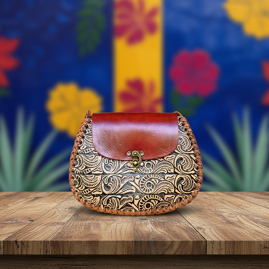 Torebka skórzana Rala kwiaty ręcznie robiona