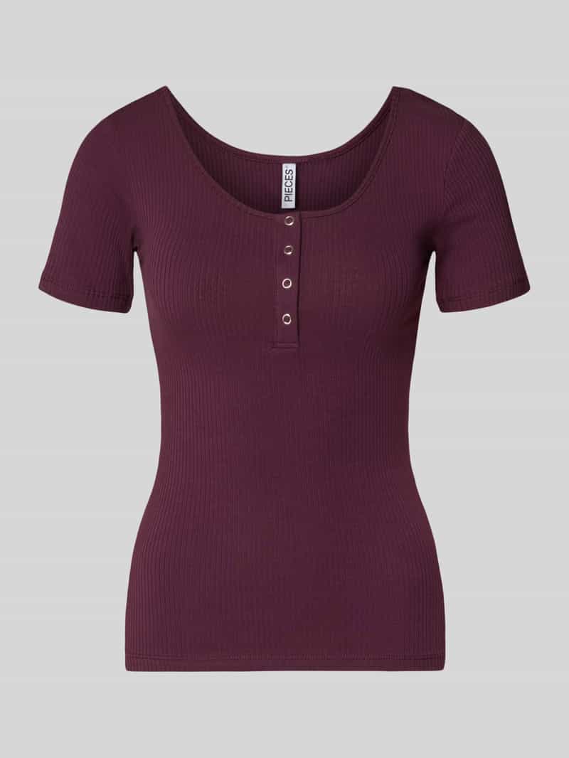 T-shirt o kroju slim fit z mieszanki bawełny ekologicznej Model 'KITTE'