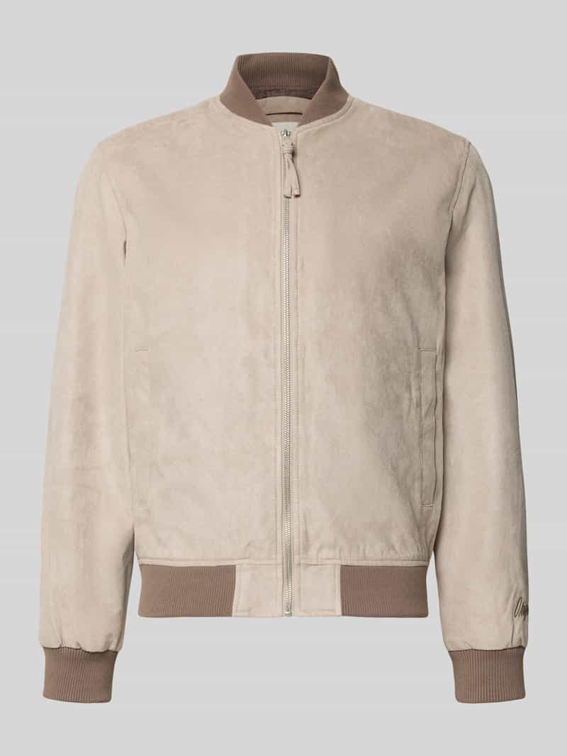 bomberka z materiału skóropodobnego ze stójką