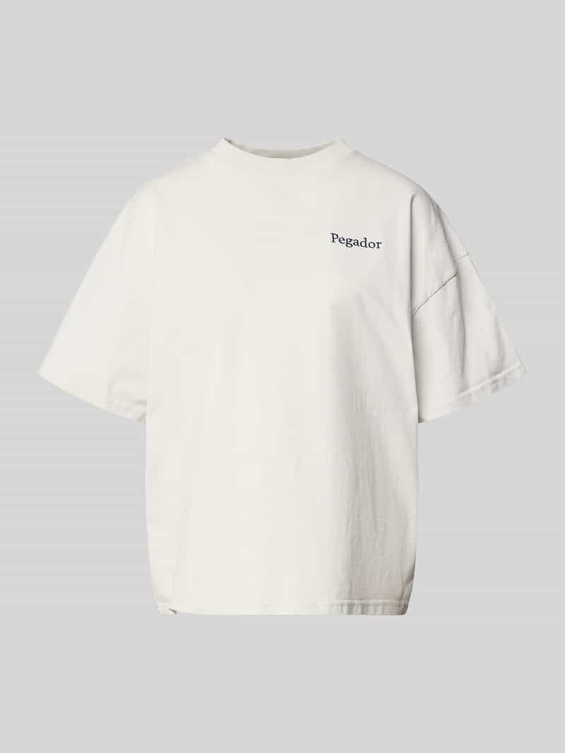 Oversized t-shirt z wyhaftowanym logo model 'MARIALVA'