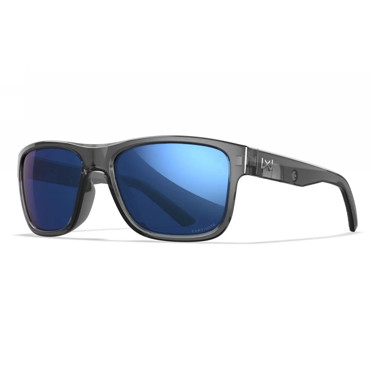 Wiley X Okulary Taktyczne OVATION Captivate Polarized Blue Mirror / Gloss Crystal Dark Grey Frame