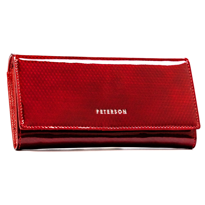 PETERSON 72401-SBR skórzany portel damski czerwony RFID 72401-SBR