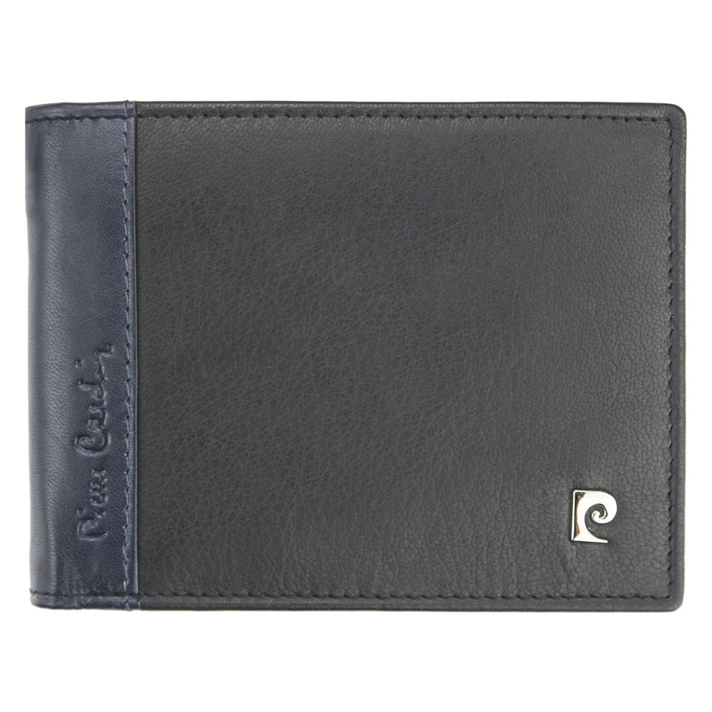 Portfel skórzany Pierre Cardin TILAK30 8805 – slim, czarno-niebieski