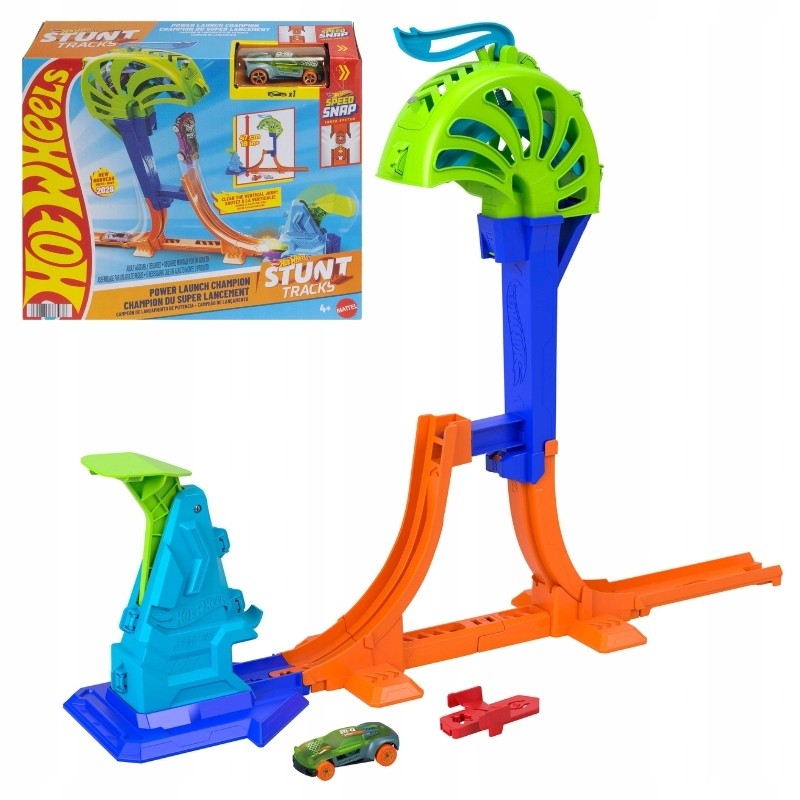 Hot Wheels Stunt Tracks Zestaw Mistrzowski Skok Pionowa Pętla + Autko 4+