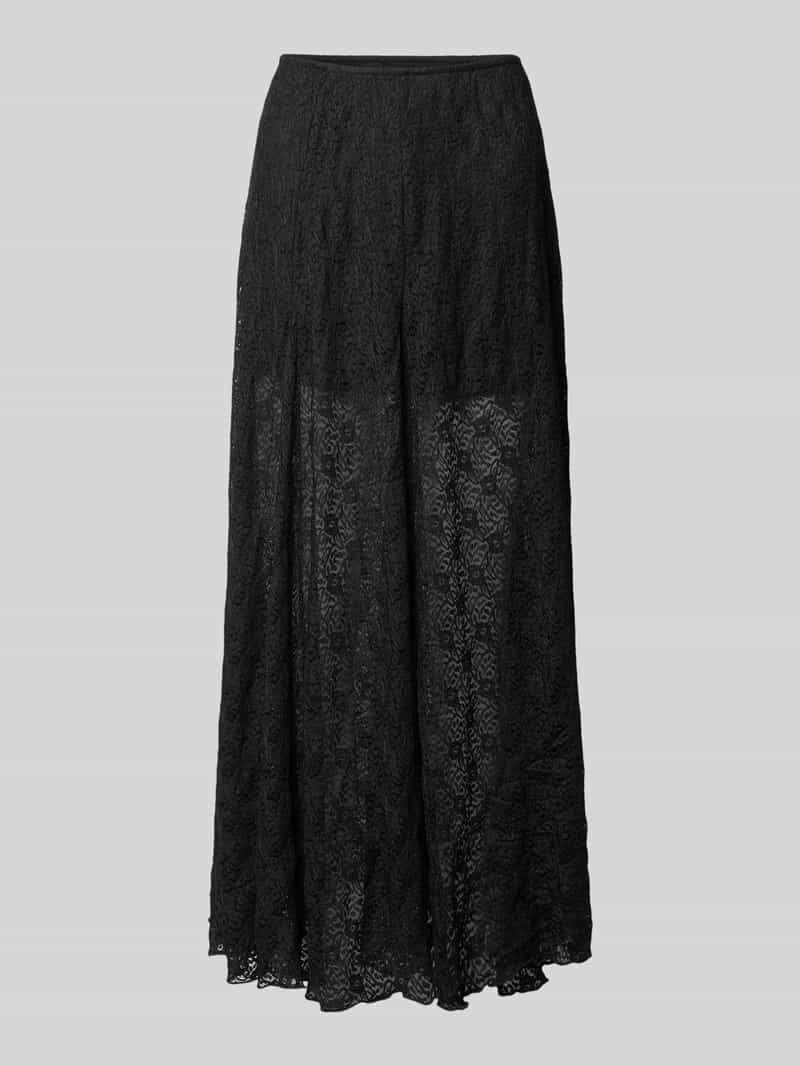 Długa spódnica z koronką i elastycznym paskiem