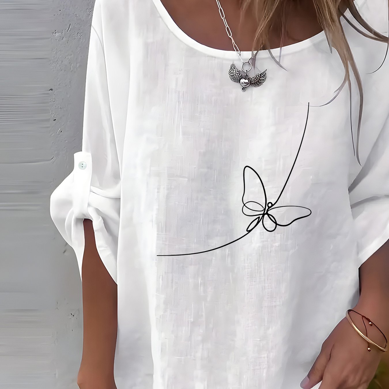 TEMU Stylowa i kreatywna koszulka damska z długim rękawem i nadrukiem, z okrągłym dekoltem. Ta jednoczęściowa koszulka damska idealnie nadaje się na