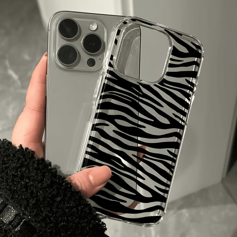 TEMU Etui na telefon: Przezroczyste etui z zebrą, z dużymi otworami, odporne na upadki, odpowiednie dla iPhone 16 Pro Max, 15, 14 Plus, 13, 12, 11.