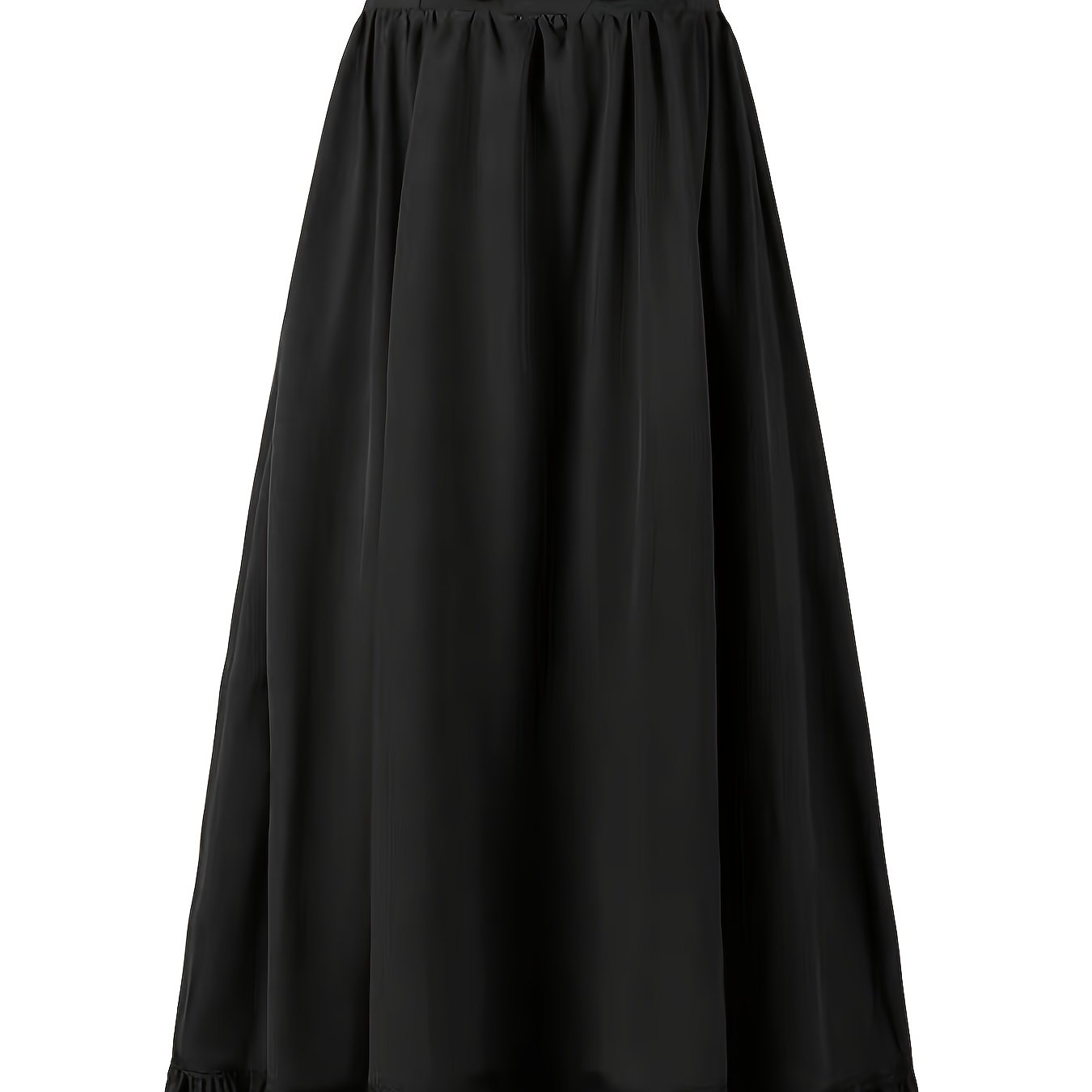 TEMU Gotycka Spódnica z Wysokim Stanem, Ciemny Styl Lolita, Długa Sukienka, Vintage Wiktoriański Styl z Falbanką, Dworski Fason