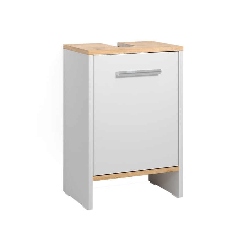 Vicco Szafka pod umywalkę Karli, Biały/złoty dąb, 38.2 x 57 cm z drzwiami