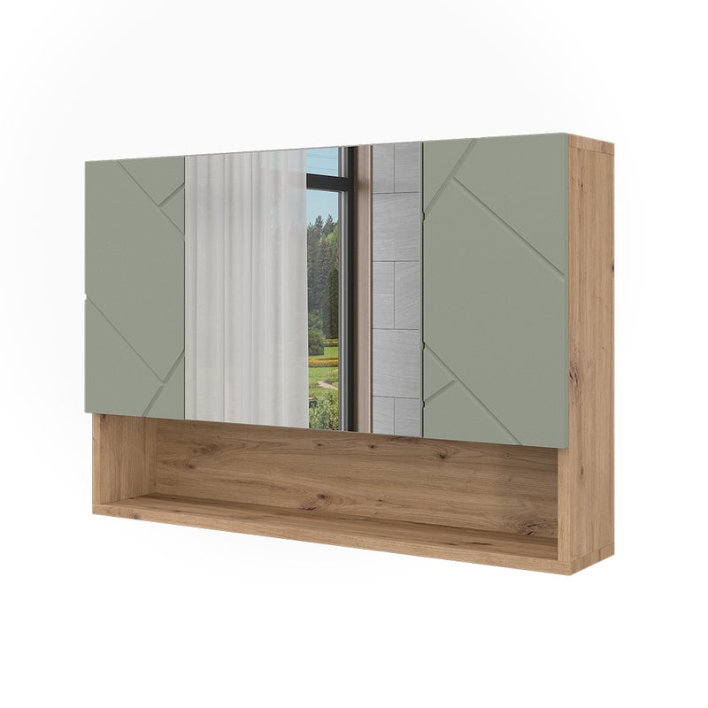 Vicco Szafka z lustrem w łazience Irma, Szałwia zielona, 80.1 x 55 cm