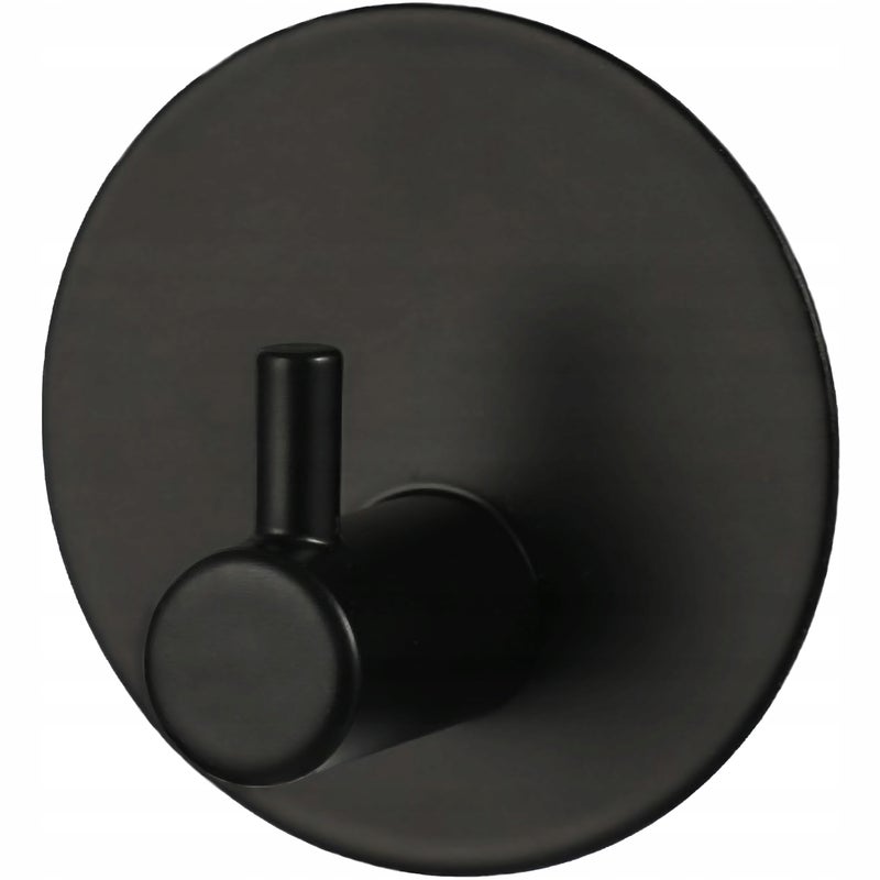 Haczyk na ubrania Sepio ręczniki ze stali nierdzewnej matowy czarny samoprzylepny