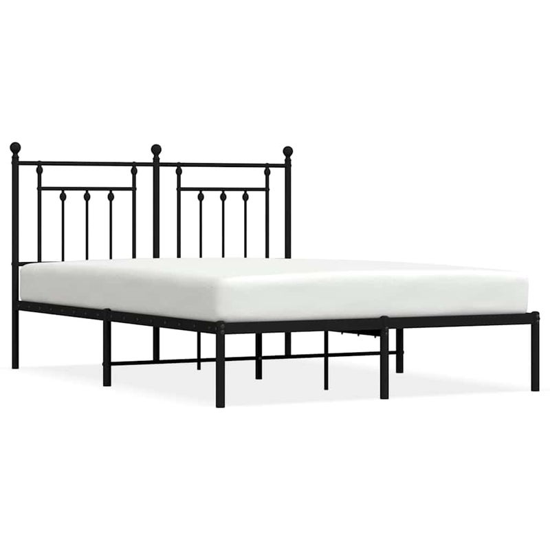 Łóżko Metalowe Czarne Rama Łóżka Ze Stelażem Do Pokoju Sypialni 150x200 cm