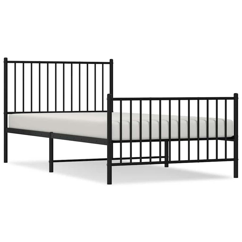 Łóżko Metalowe Czarne Rama Łóżka Ze Stelażem Do Pokoju Sypialni 100x200cm