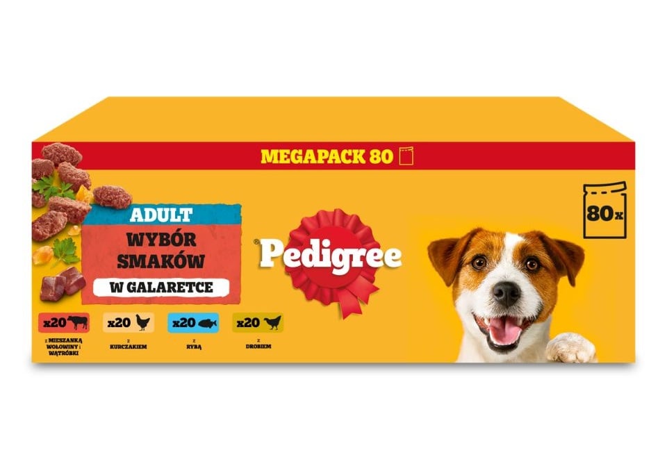 PEDIGREE Adult Wybór Smaków w galaretce 80x100 g mokra karma dla psów