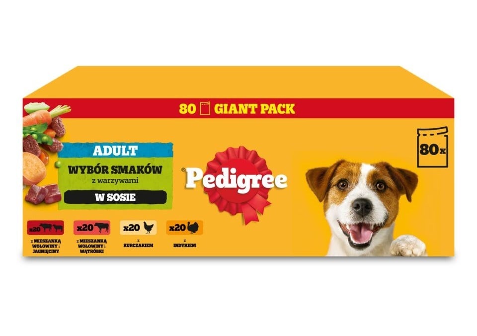 PEDIGREE Adult Wybór Smaków w sosie 80x100 g mokra karma dla psów
