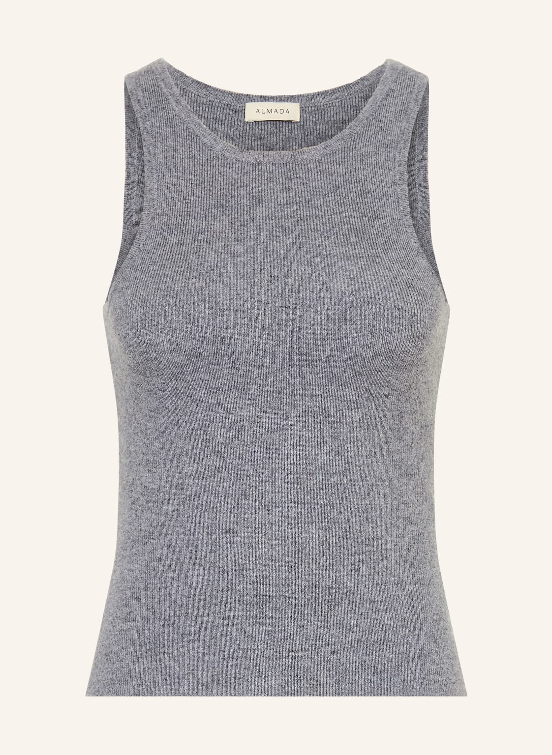 Almada Label Top Z Dzianiny Luna Z Wełny Merino Z Dodatkiem Kaszmiru grau