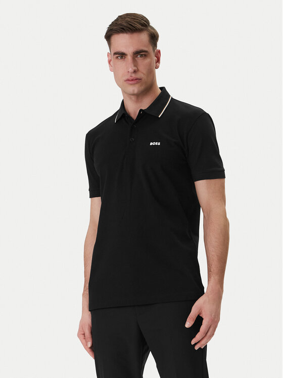 BOSS Polo Birdie Paule 50559365 Czarny Slim Fit