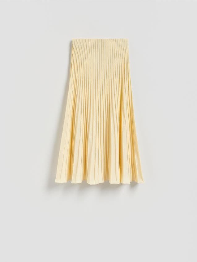 Reserved - Spódnica z wiskozą - jasnożółty
