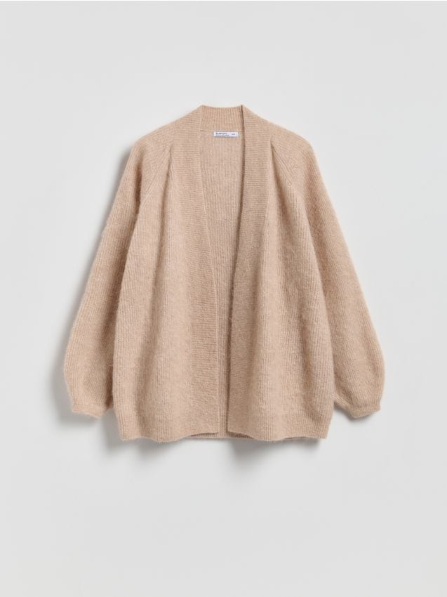 Reserved - Kardigan z wełną alpaki - beżowy