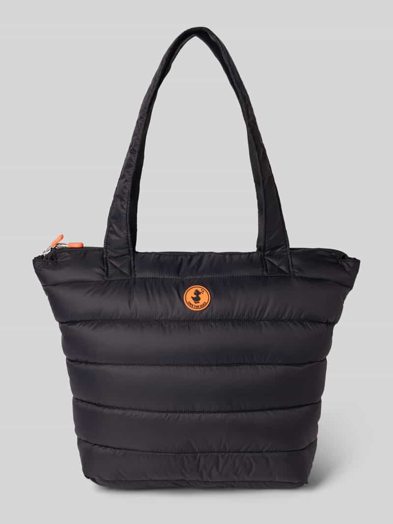 Torba shopper z detalem z logo Model 'CARON'