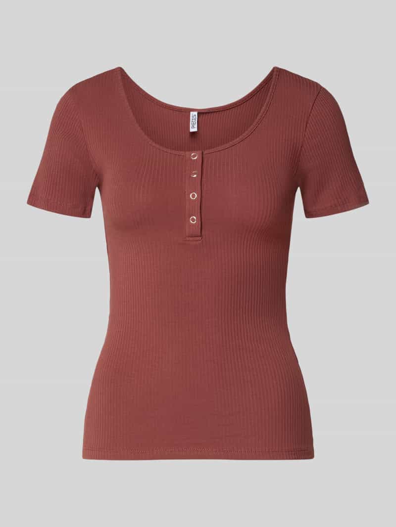 T-shirt o kroju slim fit z mieszanki bawełny ekologicznej Model 'KITTE'