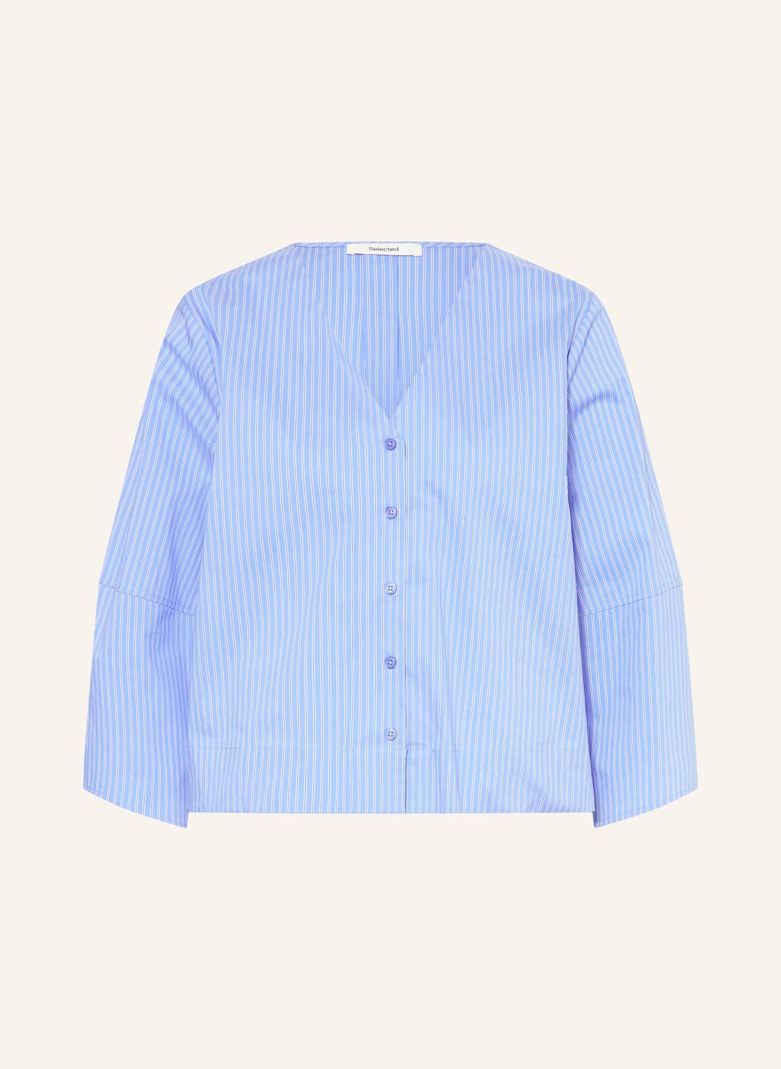 Selected Femme Bluzka Z Rękawami 3/4 blau