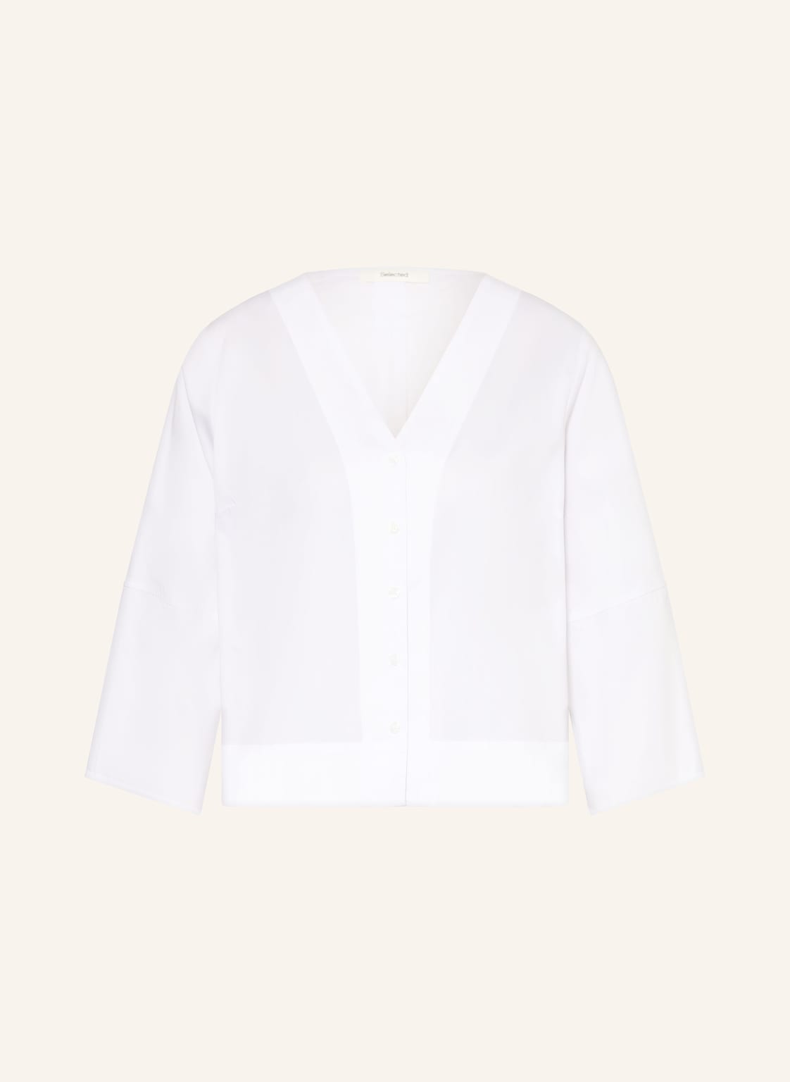 Selected Femme Bluzka Z Rękawami 3/4 weiss