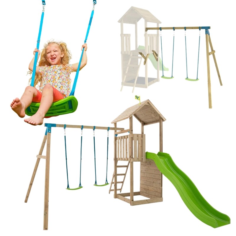 TP Toys Skywood Podwójny Wahacz FSC® – Moduł Huśtawkowy z 2 Siedziskami Rapide Huśtawka Do Rozbudowy Wieży Skywood