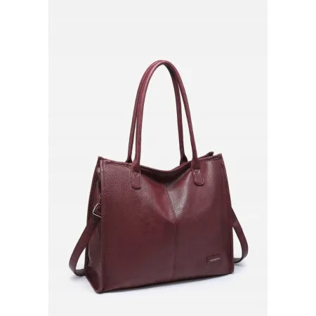 Klasyczna Elegancka Bordowa Torebka Damska LUIGISANTO Skóra Ekologiczna