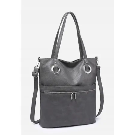 Pojemna Praktyczna Torebka Damska Szara Torba LUIGISANTO Shopper A4