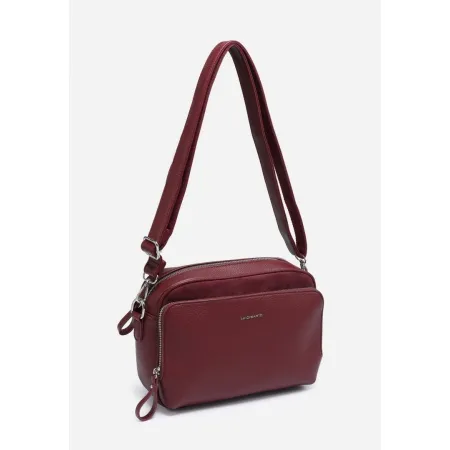 Modna Torebka Damska Czerwona LUIGISANTO Listonoszka Bordowa Pasek