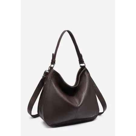 Klasyczna Elegancka Shopperka Torebka Damska Brązowa LUIGISANTO