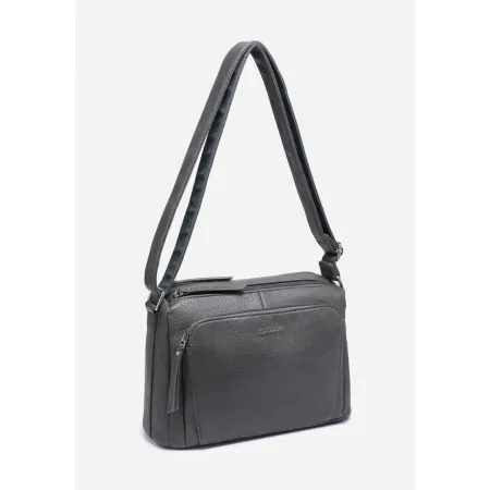 Stylowa Pojemna Listonoszka Torebka Damska Szara LUIGISANTO Pasek