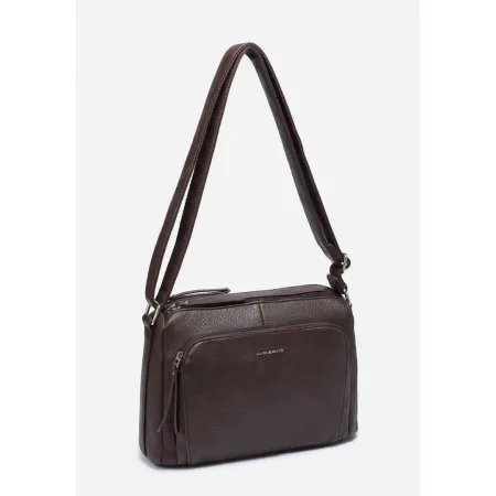 Stylowa Pojemna Listonoszka Torebka Damska Brązowa LUIGISANTO Pasek