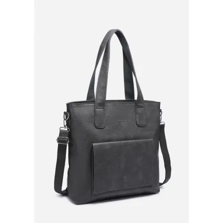 Modna Pojemna Torebka Damska Szara Shopper Format A4 LUIGISANTO