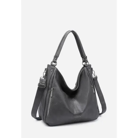 Stylowa Pojemna Torebka Szara Torba Damska Shopperka LUIGISANTO A4