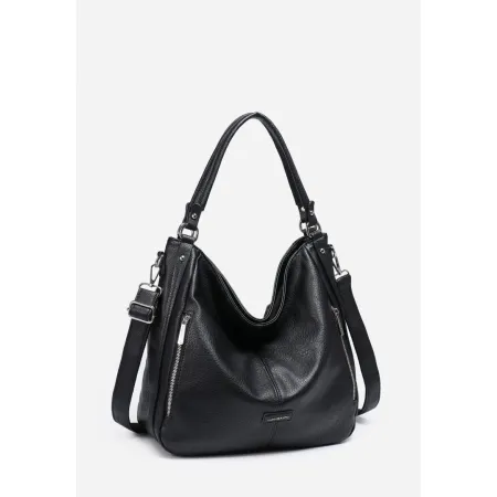 Stylowa Pojemna Torebka Czarna Torba Damska Shopperka LUIGISANTO A4